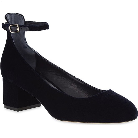 Sandro Dark Navy Velvet Mary Jane 37 - Picture 6 of 8